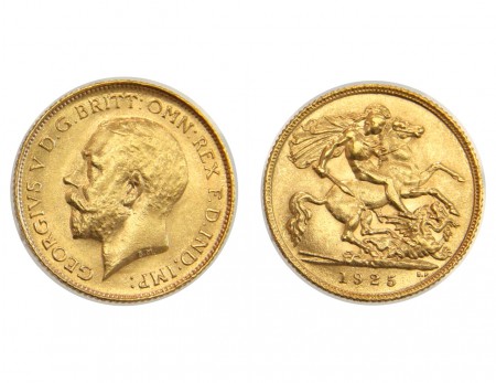 180 EUR Media libra 1925 Gorge V  Sin Circular  ORO 917  3,99 gr